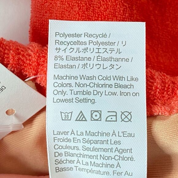 J Crew Coral Terrycloth Bandeau Bikini Top Sz 2X NWT - Picture 11 of 16